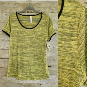 LuLaRoe Classic T XL - Yellow & Black Micro Stripes